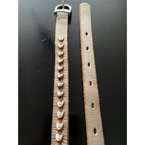 FOSSIL Metallic Studded Belt w/Laser-Cut Accent sz L - Picture 6 of 13